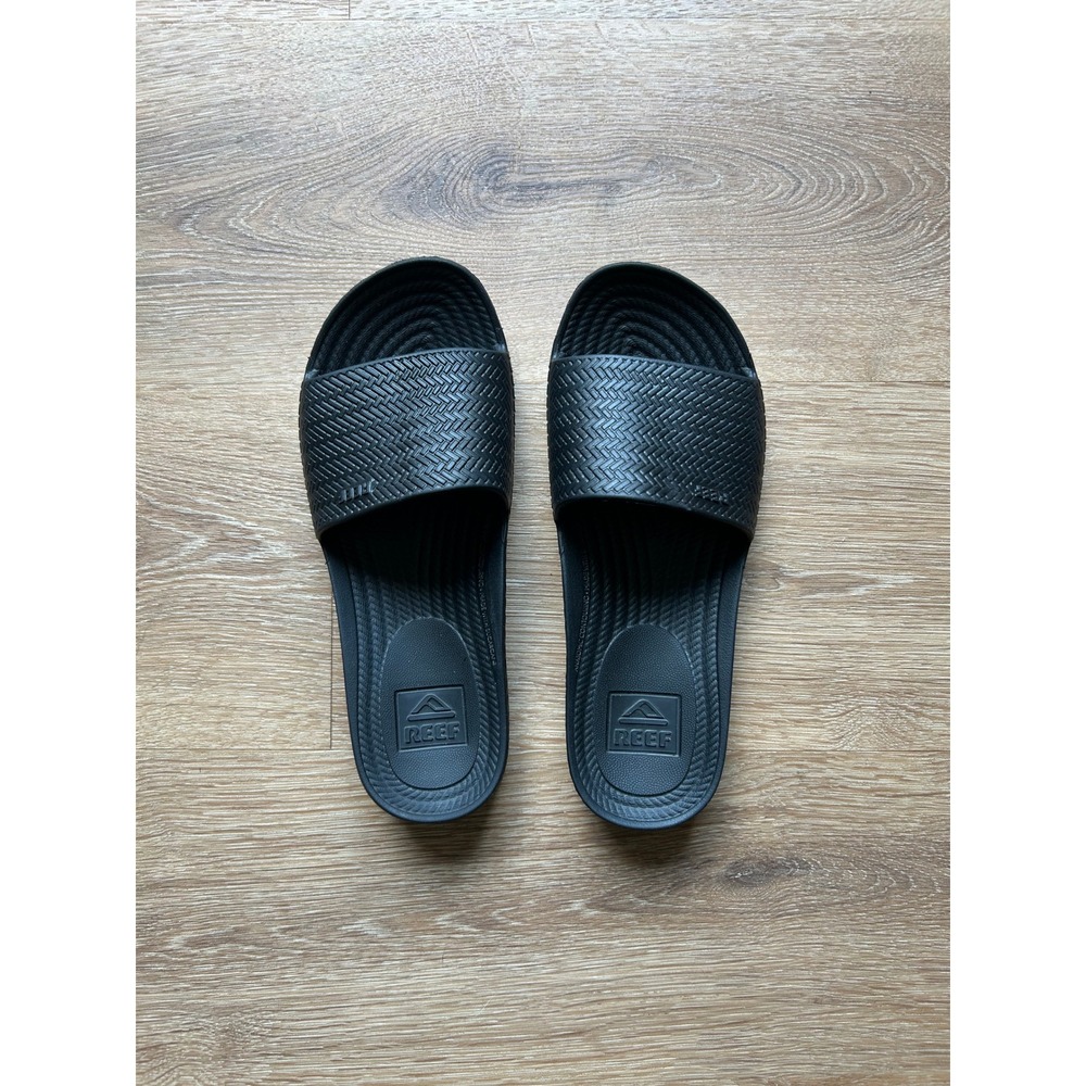 Reef One Slide Black Sandals Womens Size 8 Lightweight Comfort Beach Slides